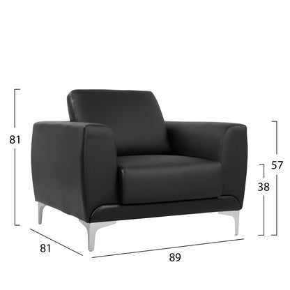 Armchair Kenzie Hm3121.11 Black Pu 89x81x81 Cm