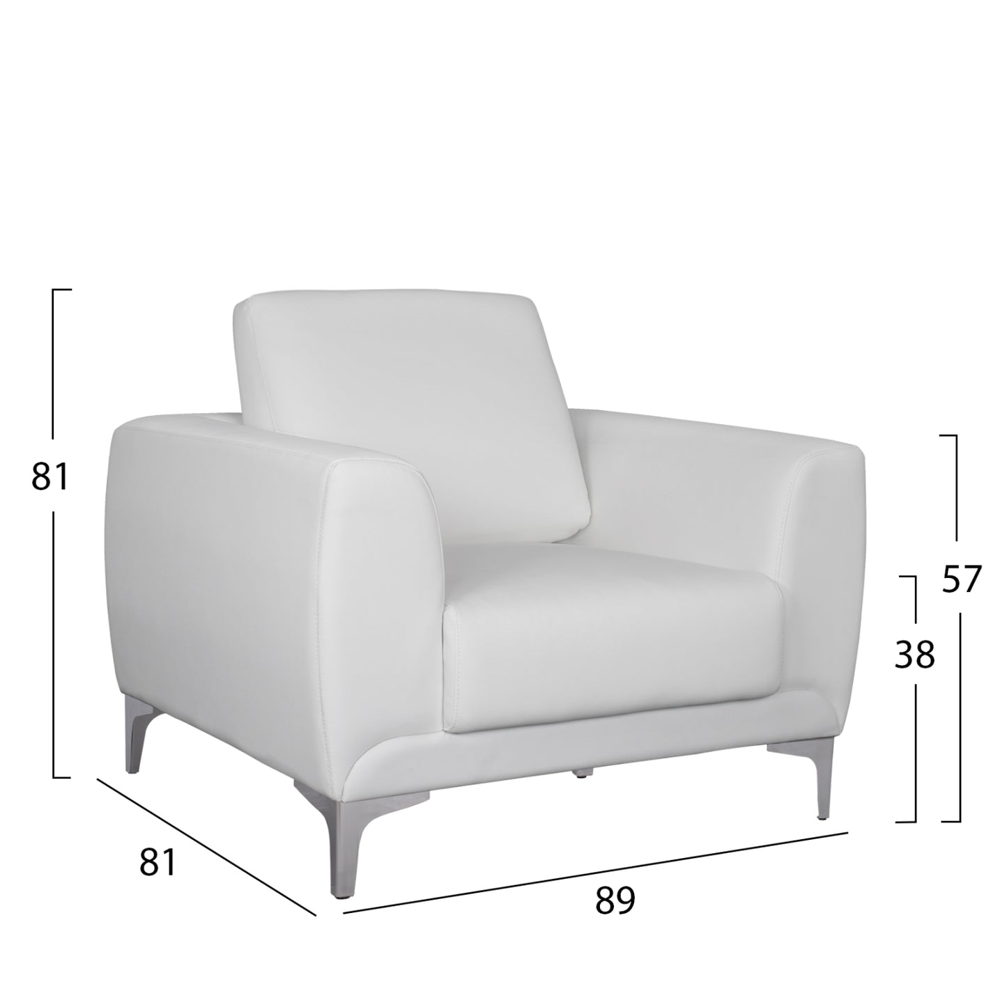 Armchair Kenzie Hm3121.12 White Pu 89x81x81 Cm
