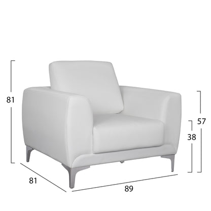 Armchair Kenzie Hm3121.12 White Pu 89x81x81 Cm