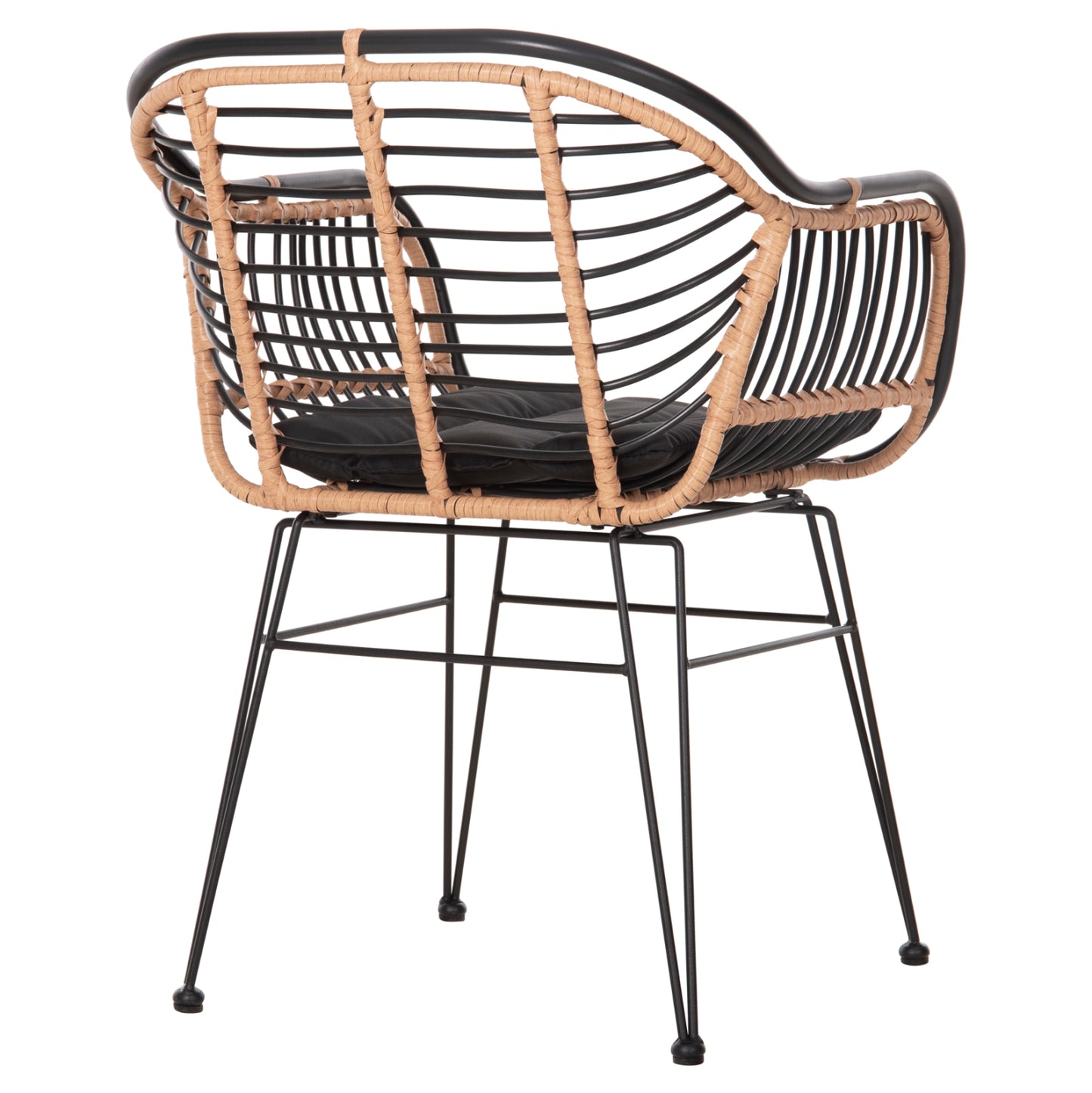 Outdoor Armchair Allegra Hm5663.11 Metal Frame-p.e.rattan In Beige & Black 58x59x81hcm.