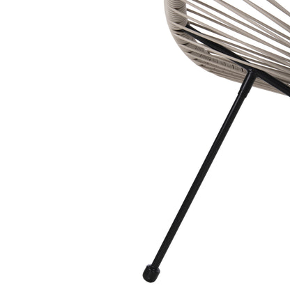 Armchair Outdoor Nest-type Acapulco Hm5872.03 Black Metal-synthetic Rattan In Ecru 71x72x80hcm.