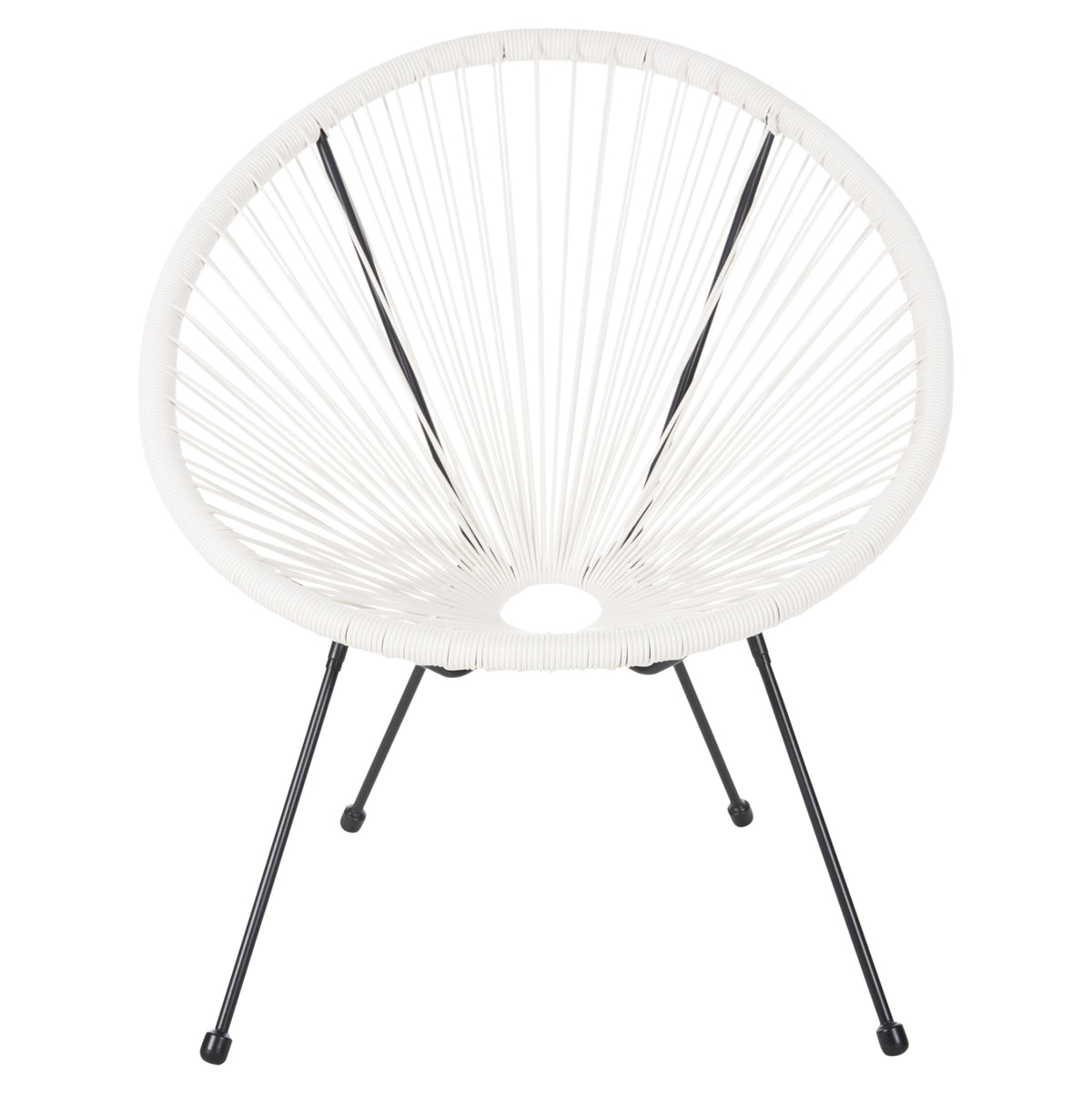 Armchair Outdoor Nest-type Acapulco Hm5872.12 Black Metal-synthetic Rattan In White 71x72x80hcm.