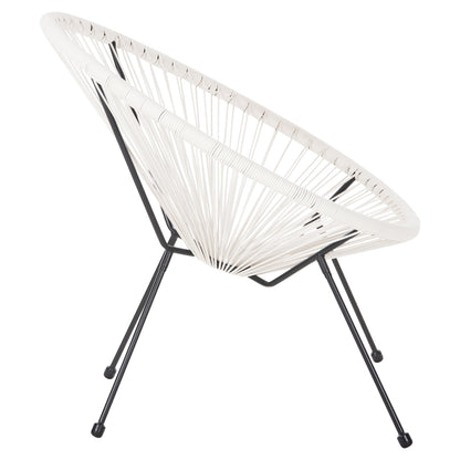 Armchair Outdoor Nest-type Acapulco Hm5872.12 Black Metal-synthetic Rattan In White 71x72x80hcm.
