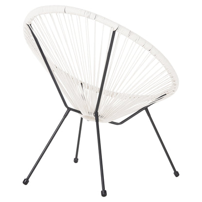 Armchair Outdoor Nest-type Acapulco Hm5872.12 Black Metal-synthetic Rattan In White 71x72x80hcm.