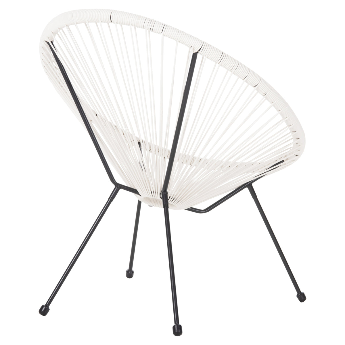Armchair Outdoor Nest-type Acapulco Hm5872.12 Black Metal-synthetic Rattan In White 71x72x80hcm.