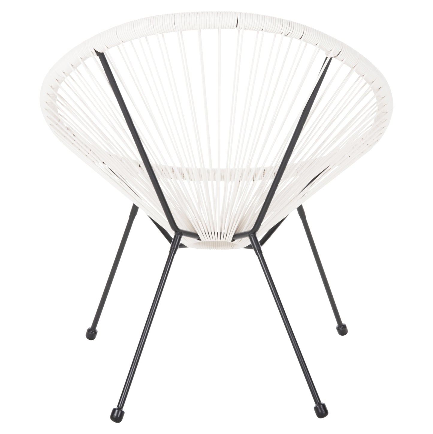 Armchair Outdoor Nest-type Acapulco Hm5872.12 Black Metal-synthetic Rattan In White 71x72x80hcm.