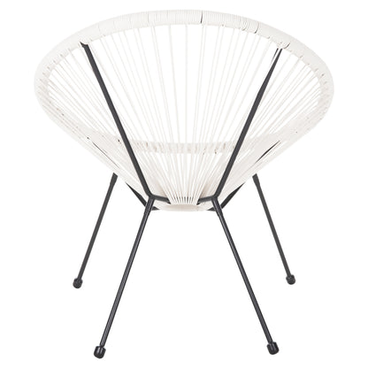 Armchair Outdoor Nest-type Acapulco Hm5872.12 Black Metal-synthetic Rattan In White 71x72x80hcm.
