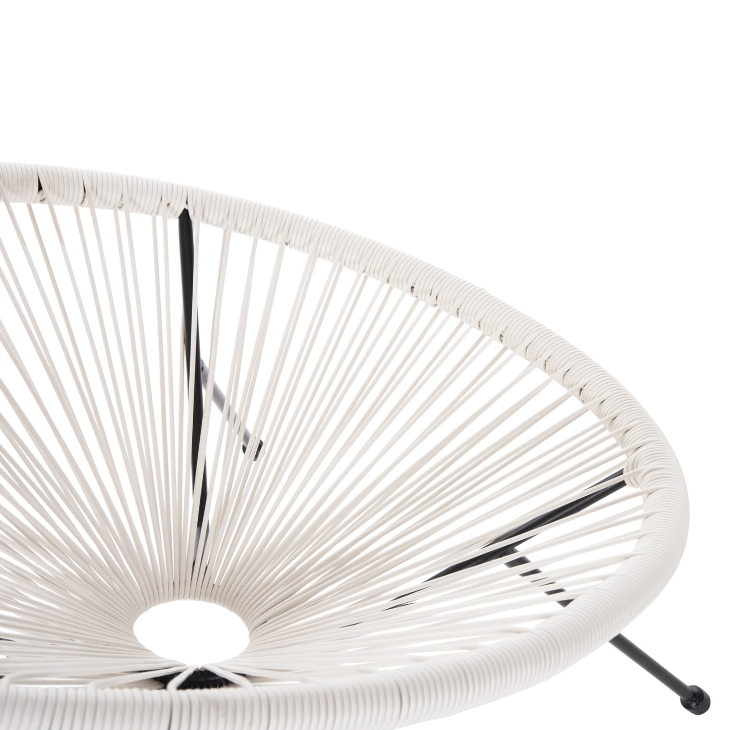 Armchair Outdoor Nest-type Acapulco Hm5872.12 Black Metal-synthetic Rattan In White 71x72x80hcm.
