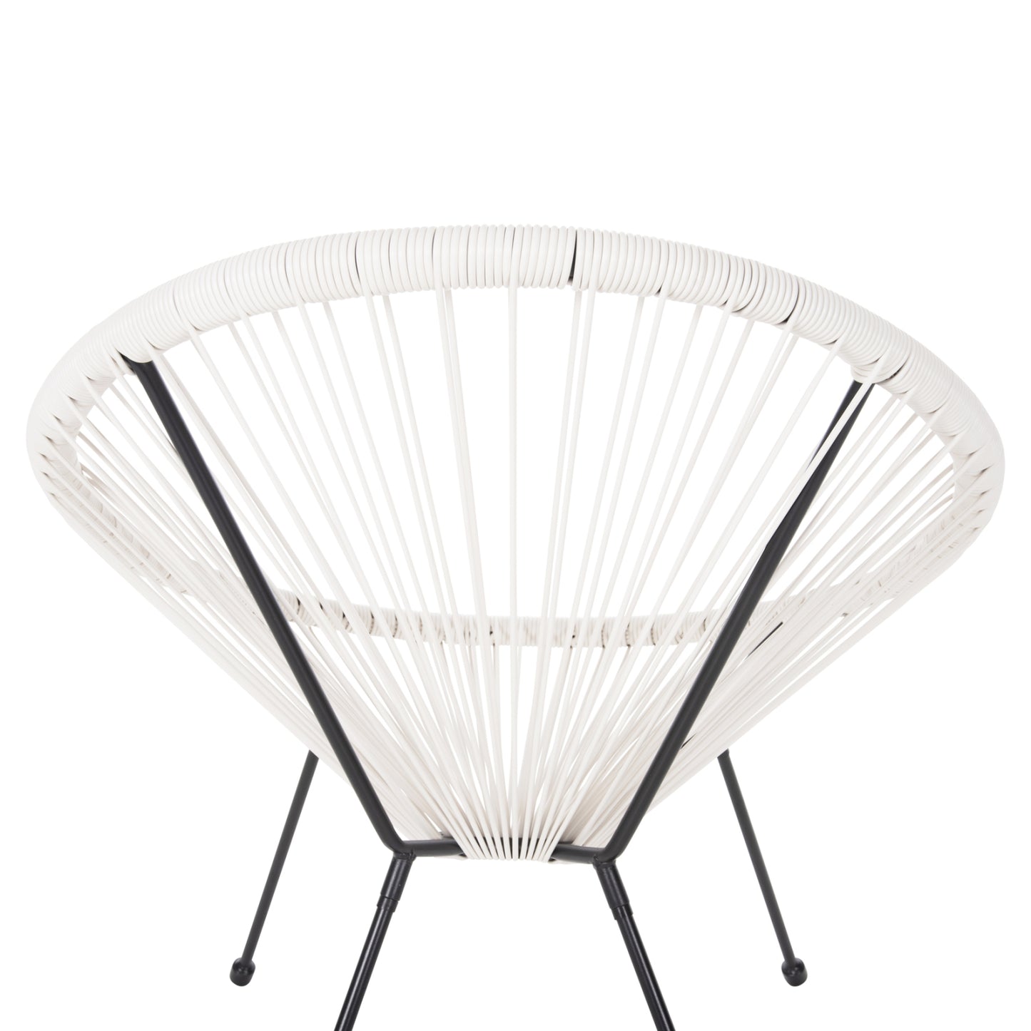 Armchair Outdoor Nest-type Acapulco Hm5872.12 Black Metal-synthetic Rattan In White 71x72x80hcm.