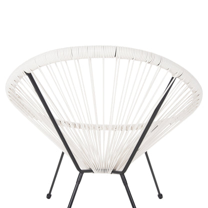 Armchair Outdoor Nest-type Acapulco Hm5872.12 Black Metal-synthetic Rattan In White 71x72x80hcm.