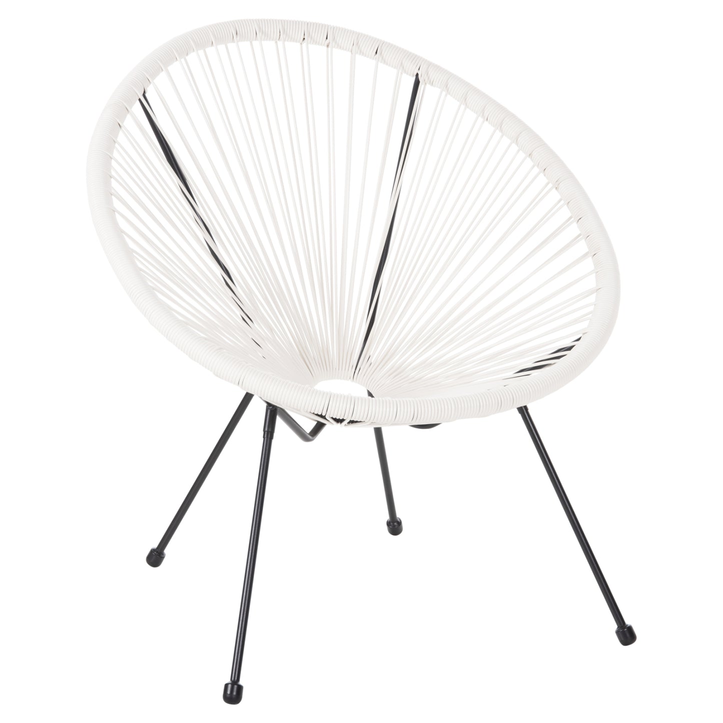 Armchair Outdoor Nest-type Acapulco Hm5872.12 Black Metal-synthetic Rattan In White 71x72x80hcm.