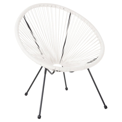 Armchair Outdoor Nest-type Acapulco Hm5872.12 Black Metal-synthetic Rattan In White 71x72x80hcm.