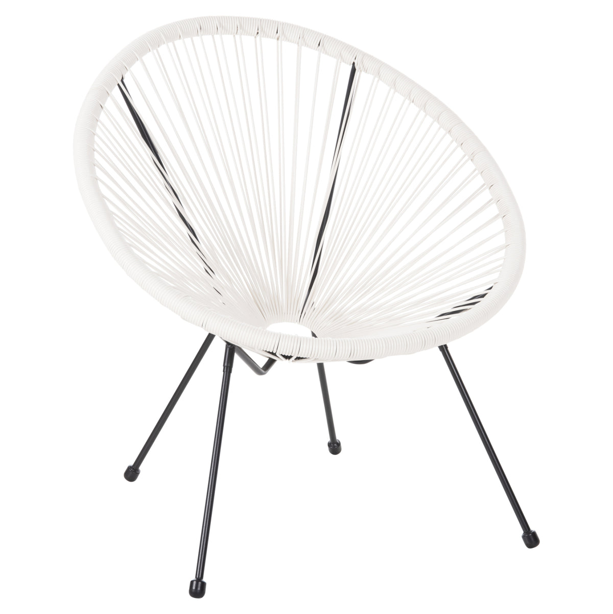 Armchair Outdoor Nest-type Acapulco Hm5872.12 Black Metal-synthetic Rattan In White 71x72x80hcm.