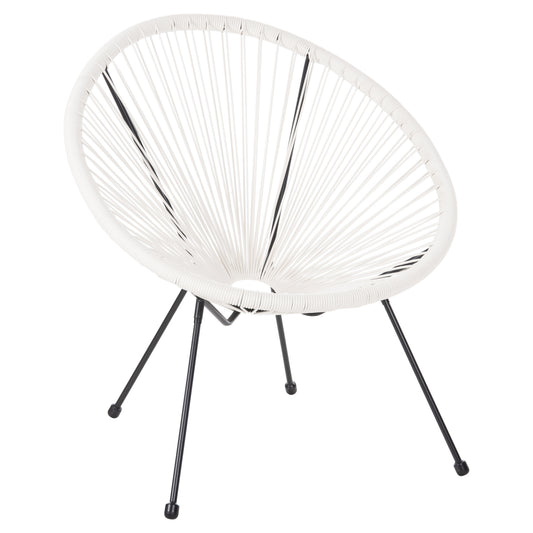 Armchair Outdoor Nest-type Acapulco Hm5872.12 Black Metal-synthetic Rattan In White 71x72x80hcm.