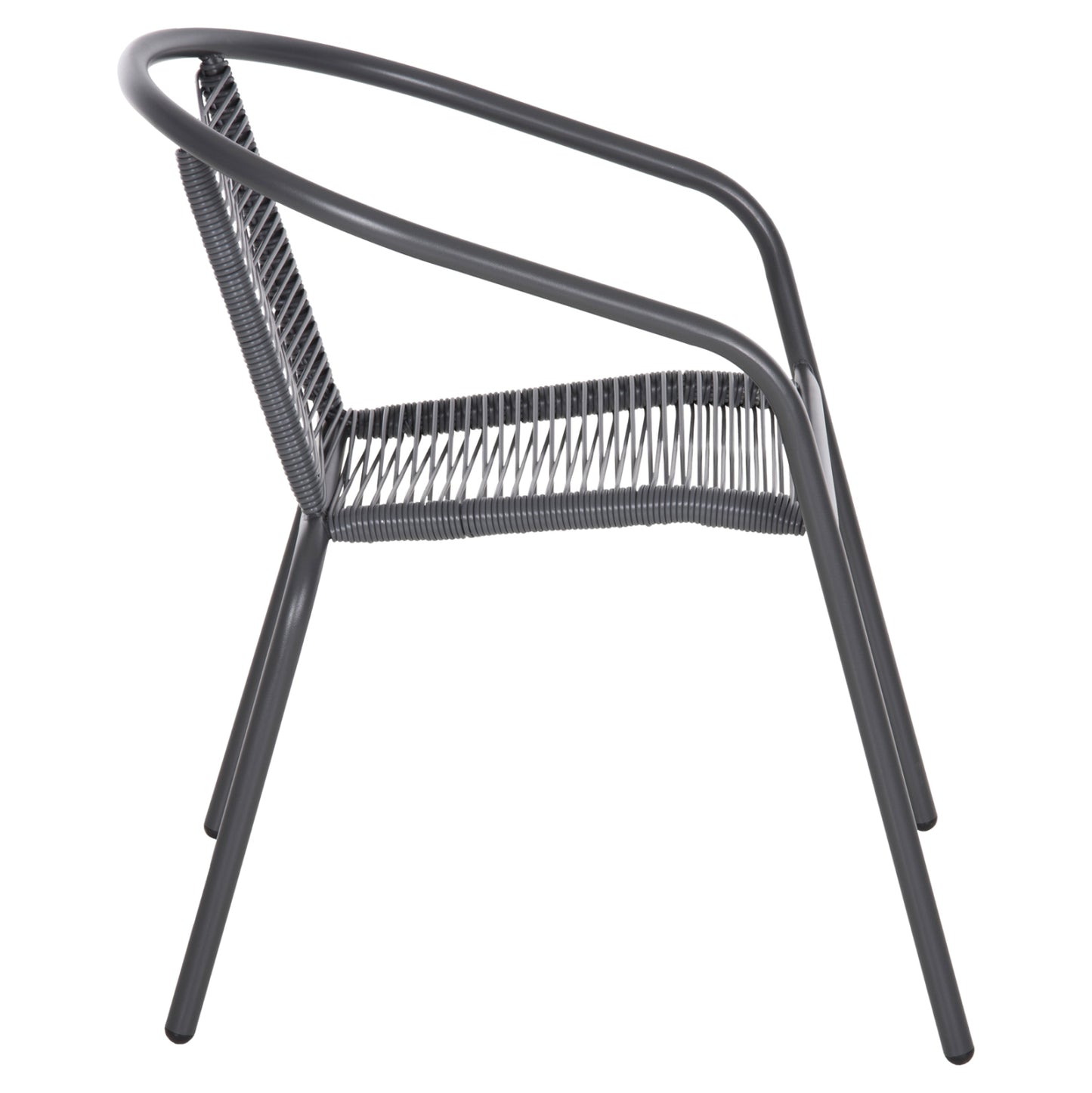 Armchair Swifter Hm5969.01 Metal In Grey-synthetic Rattan In Grey 54x61x75hcm.