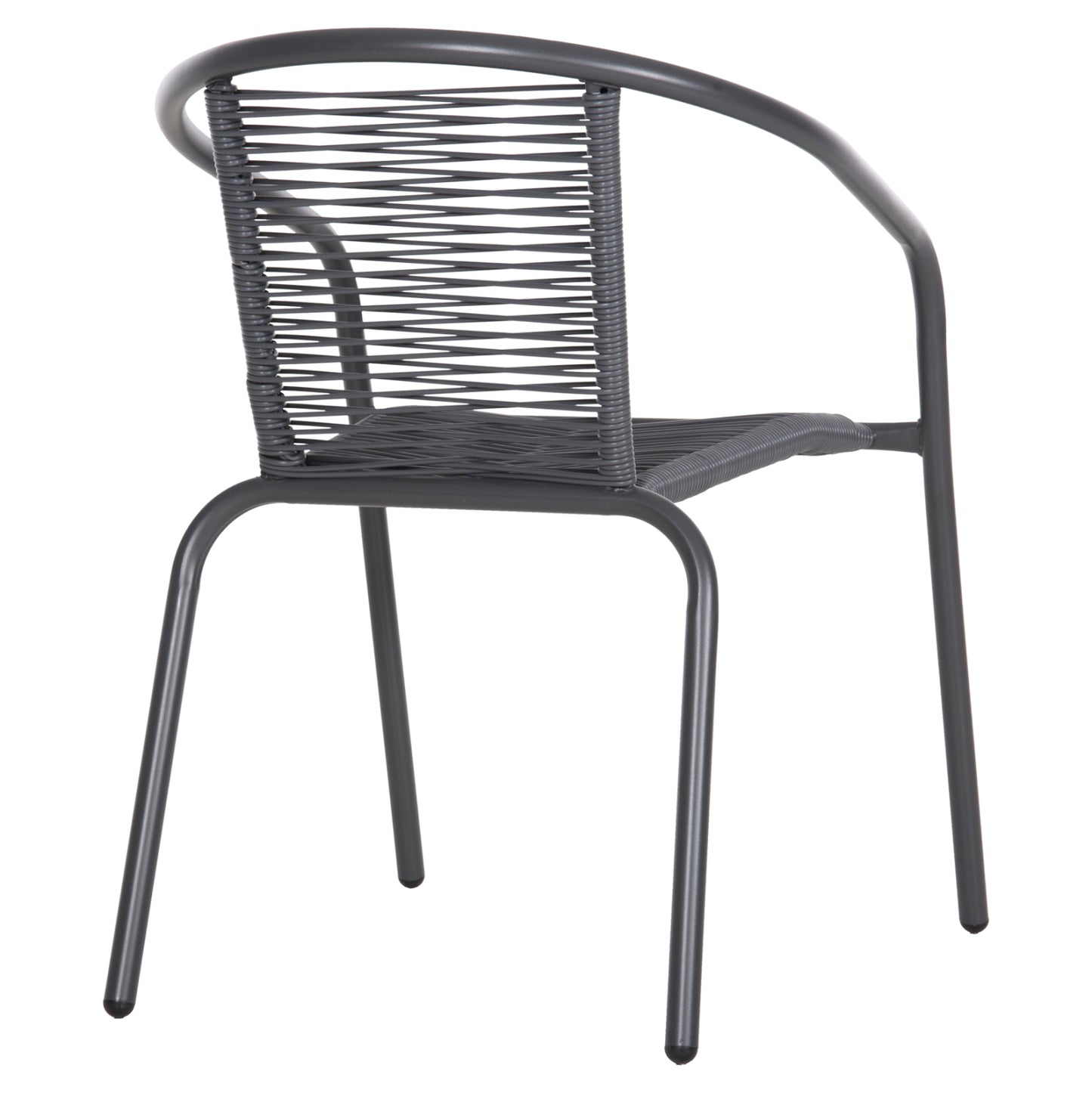 Armchair Swifter Hm5969.01 Metal In Grey-synthetic Rattan In Grey 54x61x75hcm.