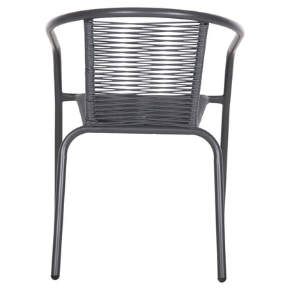 Armchair Swifter Hm5969.01 Metal In Grey-synthetic Rattan In Grey 54x61x75hcm.