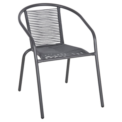 Armchair Swifter Hm5969.01 Metal In Grey-synthetic Rattan In Grey 54x61x75hcm.