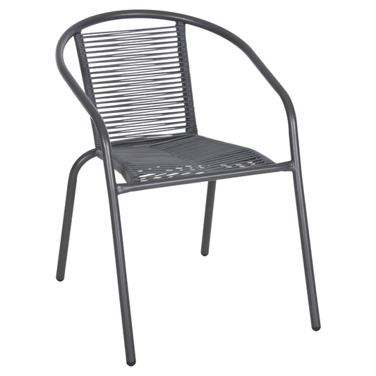 Armchair Swifter Hm5969.01 Metal In Grey-synthetic Rattan In Grey 54x61x75hcm.