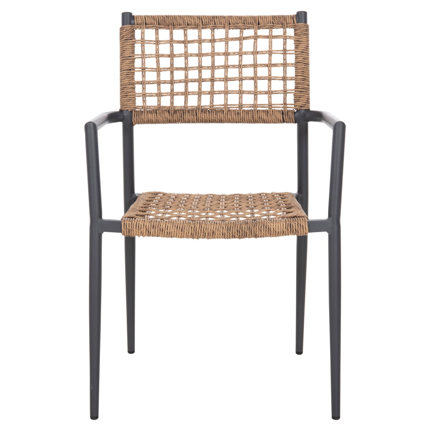 Armchair Trilan Hm6044.03 Aluminum In Anthracite-synthetic Rattan In Natural 57x59x85hcm.