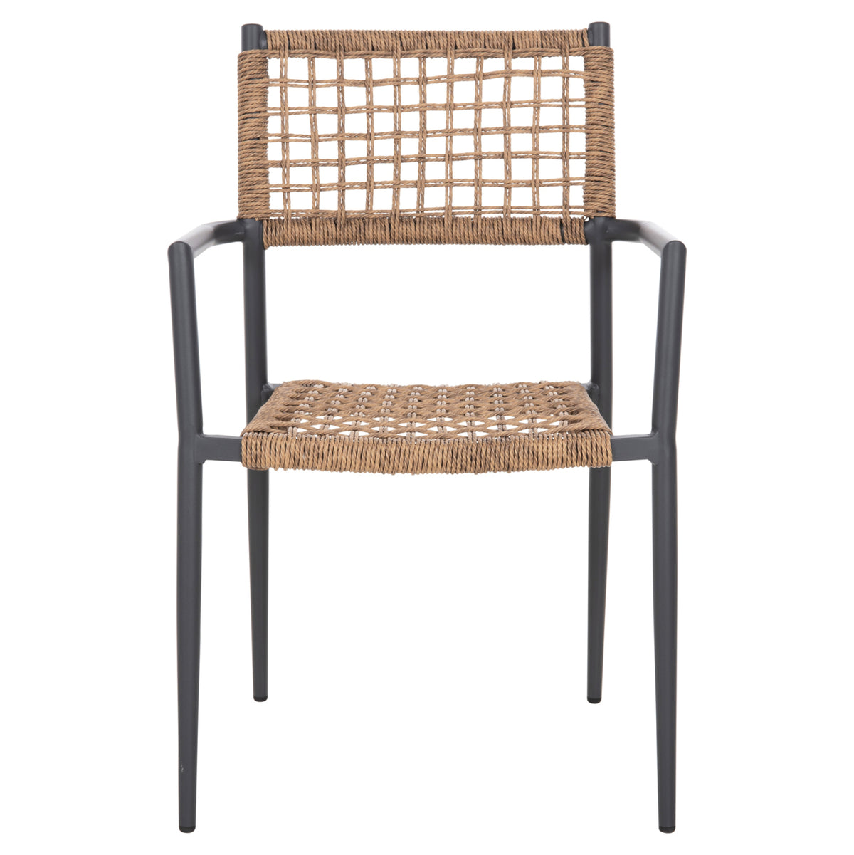 Armchair Trilan Hm6044.03 Aluminum In Anthracite-synthetic Rattan In Natural 57x59x85hcm.