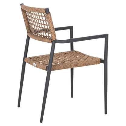 Armchair Trilan Hm6044.03 Aluminum In Anthracite-synthetic Rattan In Natural 57x59x85hcm.