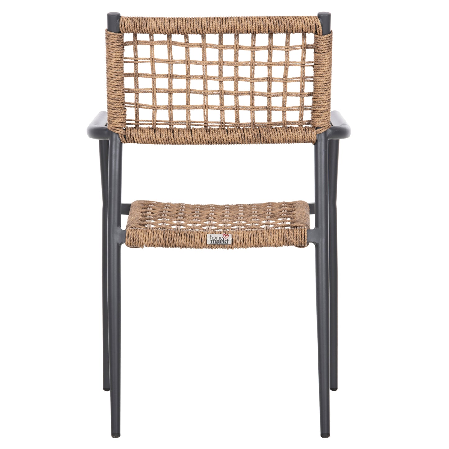 Armchair Trilan Hm6044.03 Aluminum In Anthracite-synthetic Rattan In Natural 57x59x85hcm.