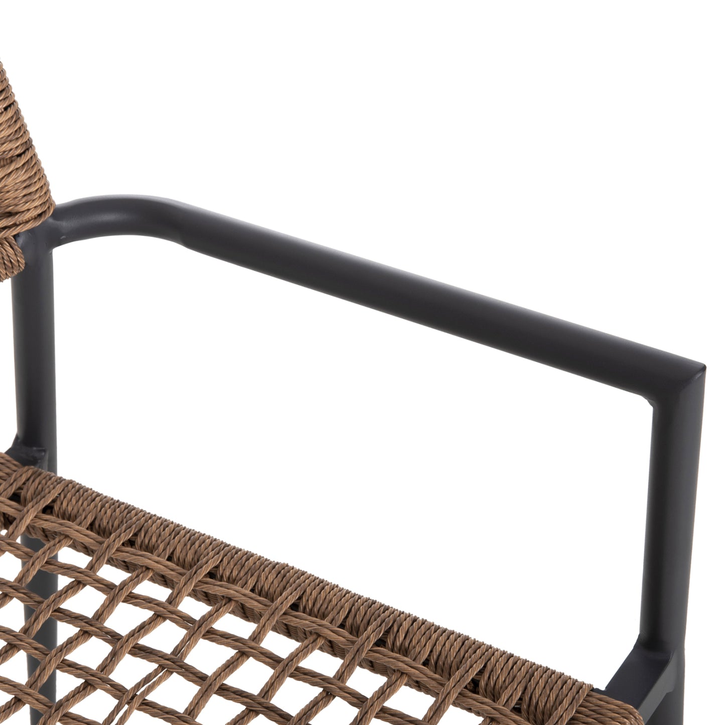 Armchair Trilan Hm6044.03 Aluminum In Anthracite-synthetic Rattan In Natural 57x59x85hcm.