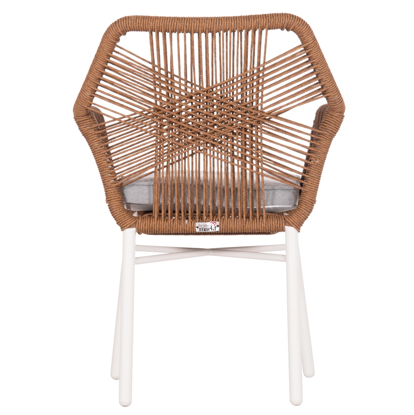 Dining Armchair Topin Hm6048.11 Aluminum White-p.e. Rattan Beige 59x63x81hcm