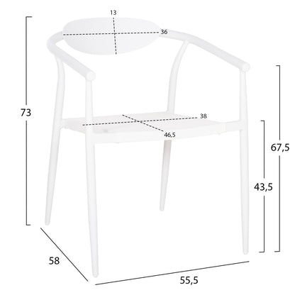 Armchair Serly Hm6052.01 White Aluminum-white Textilene 56x61x74,5hcm.
