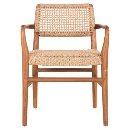 Dining Armchair Rosco Hm6132 Teak Wood In Natural-viro Rope In Beige 56x54,5x78hcm.