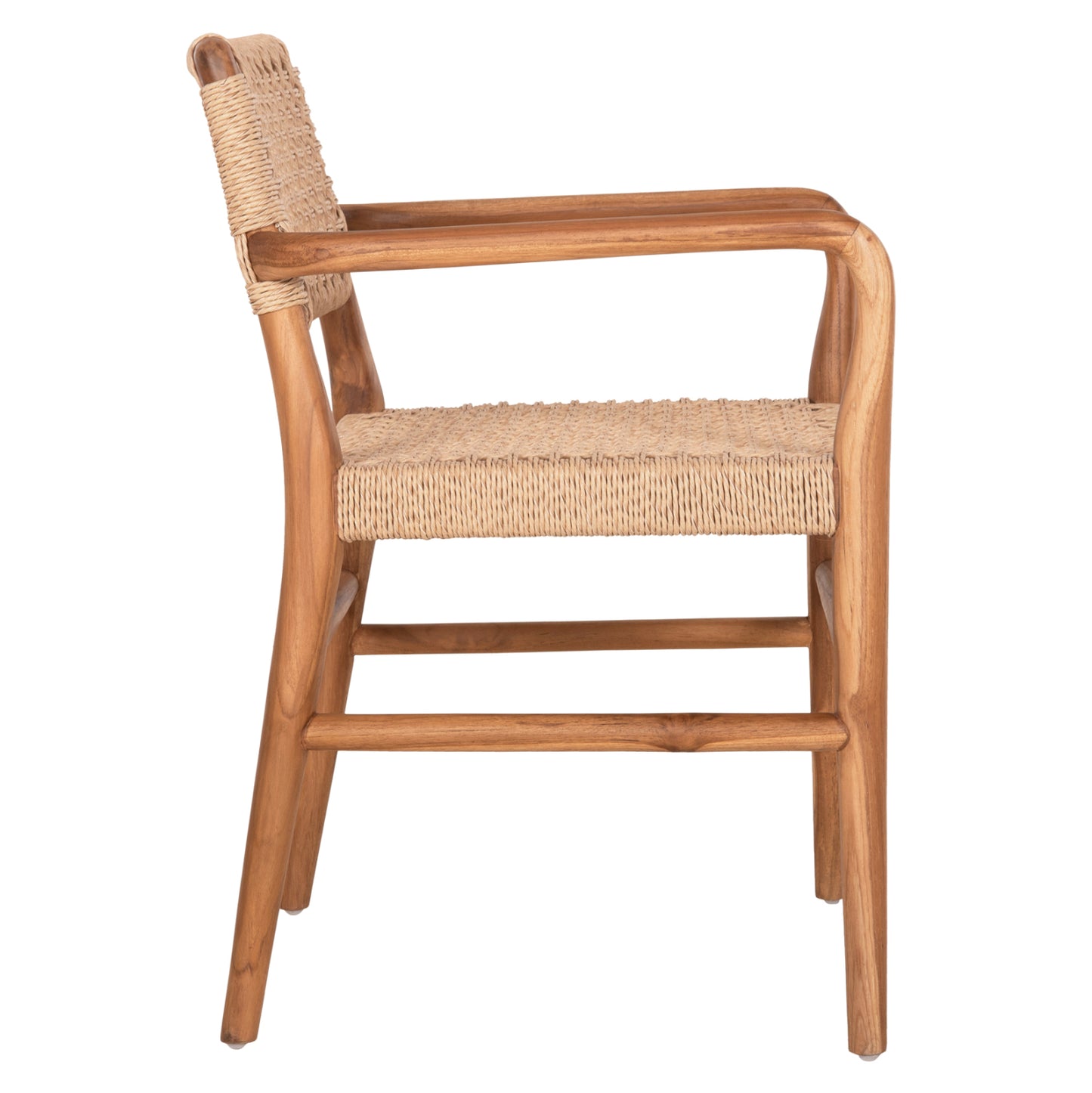 Dining Armchair Rosco Hm6132 Teak Wood In Natural-viro Rope In Beige 56x54,5x78hcm.