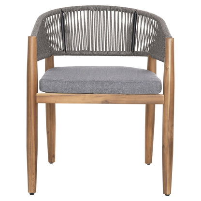 Outdoor Dining Chair Navan Hm6135.01 Acacia Wood In Natural-nylon Rope In Grey 59x58x76hcm.