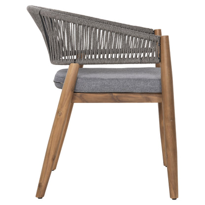 Outdoor Dining Chair Navan Hm6135.01 Acacia Wood In Natural-nylon Rope In Grey 59x58x76hcm.