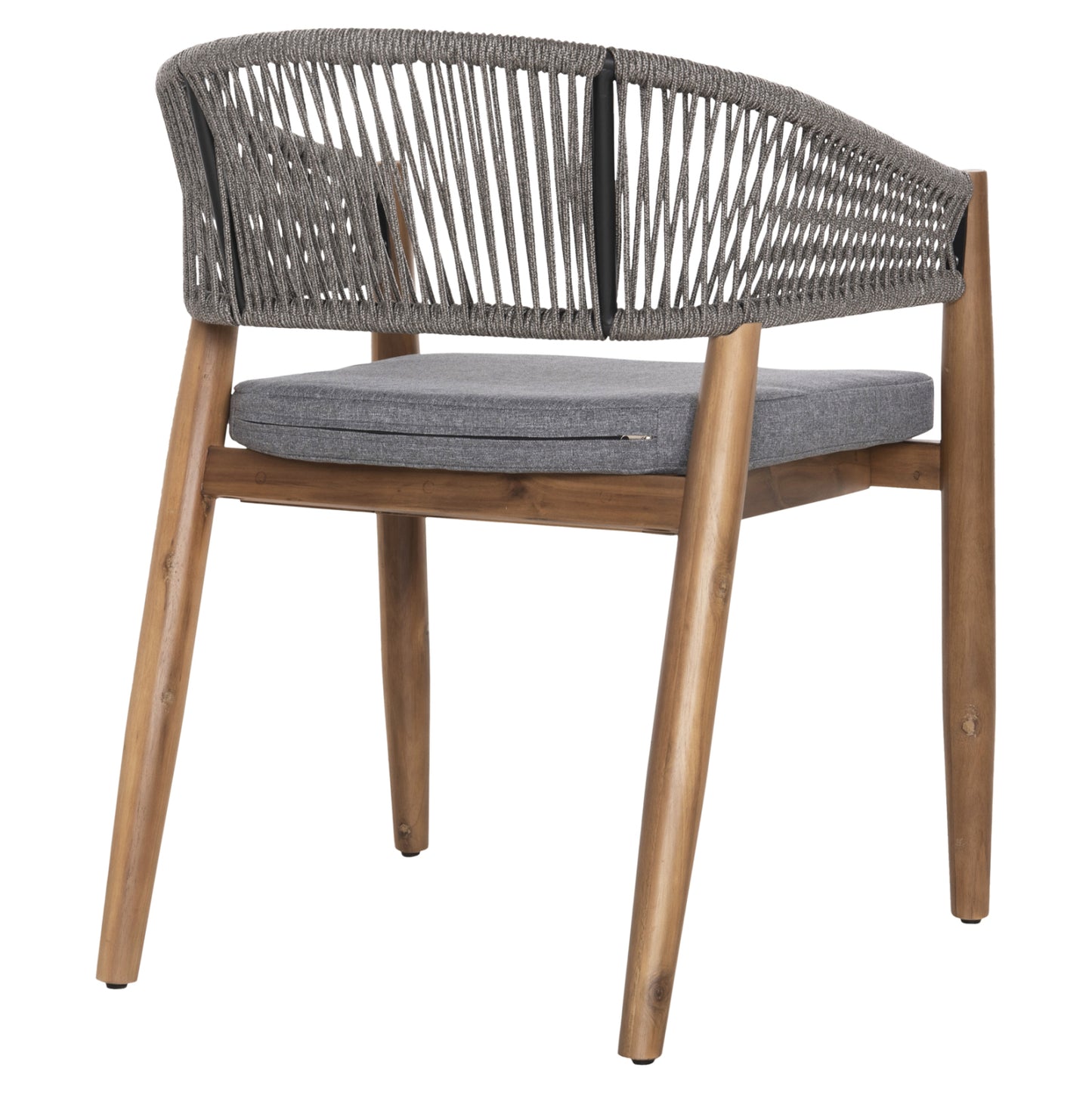 Outdoor Dining Chair Navan Hm6135.01 Acacia Wood In Natural-nylon Rope In Grey 59x58x76hcm.