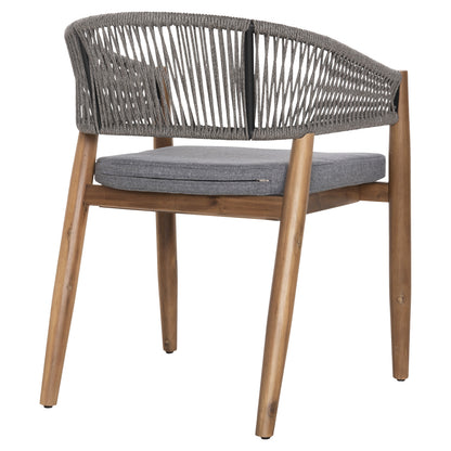 Outdoor Dining Chair Navan Hm6135.01 Acacia Wood In Natural-nylon Rope In Grey 59x58x76hcm.