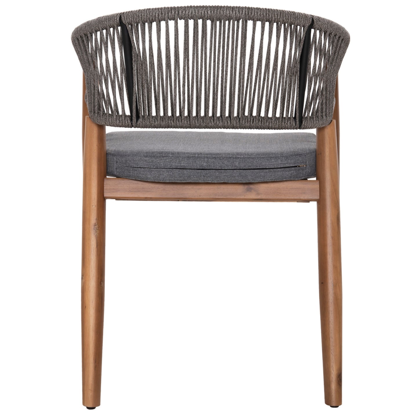 Outdoor Dining Chair Navan Hm6135.01 Acacia Wood In Natural-nylon Rope In Grey 59x58x76hcm.
