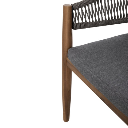 Outdoor Dining Chair Navan Hm6135.01 Acacia Wood In Natural-nylon Rope In Grey 59x58x76hcm.