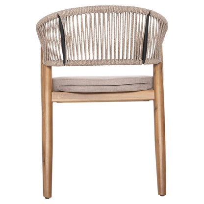 Outdoor Dining Chair Navan Hm6135.02 Acacia Wood In Natural-nylon Rope In Beige 59x58x76hcm.