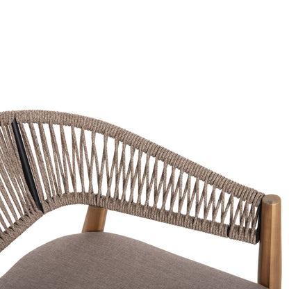 Outdoor Dining Chair Navan Hm6135.02 Acacia Wood In Natural-nylon Rope In Beige 59x58x76hcm.