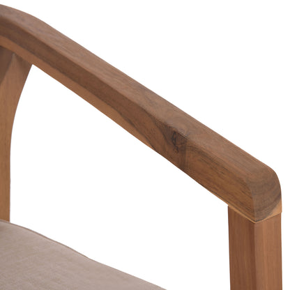 Outdoor Dining Chair Contrel Hm6244.01 Acacia Wood In Natural-rope & Cushions In Beige 58x60x74h