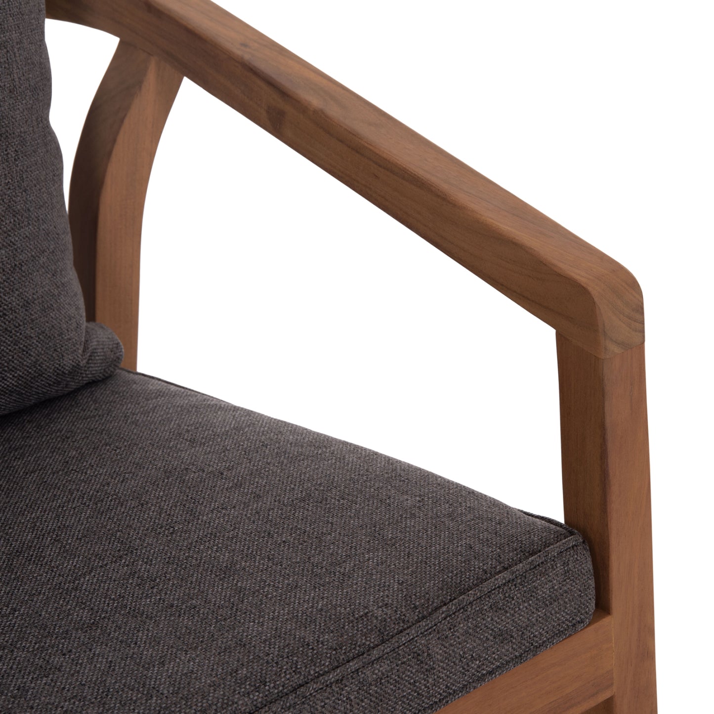 Outdoor Dining Chair Contrel Hm6244.02 Acacia Wood In Natural-rope & Cushions In Grey 58x60x74hcm.