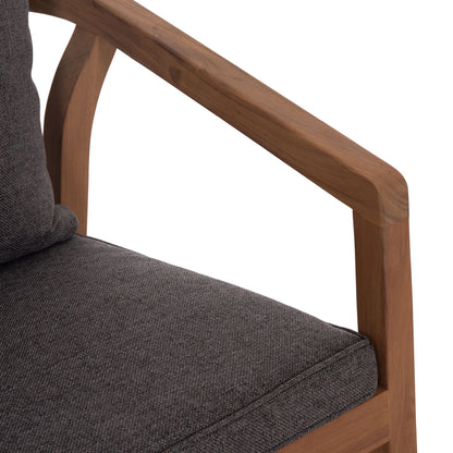 Outdoor Dining Chair Contrel Hm6244.02 Acacia Wood In Natural-rope & Cushions In Grey 58x60x74hcm.