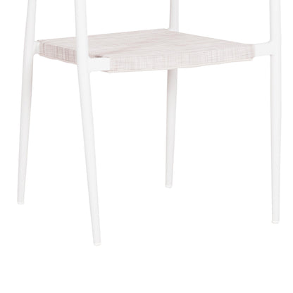 Outdoor Dining Chair Berg Hm6284.01 Aluminum & Textilene In White--p.e.twisted Rattan 55x56x79hcm.