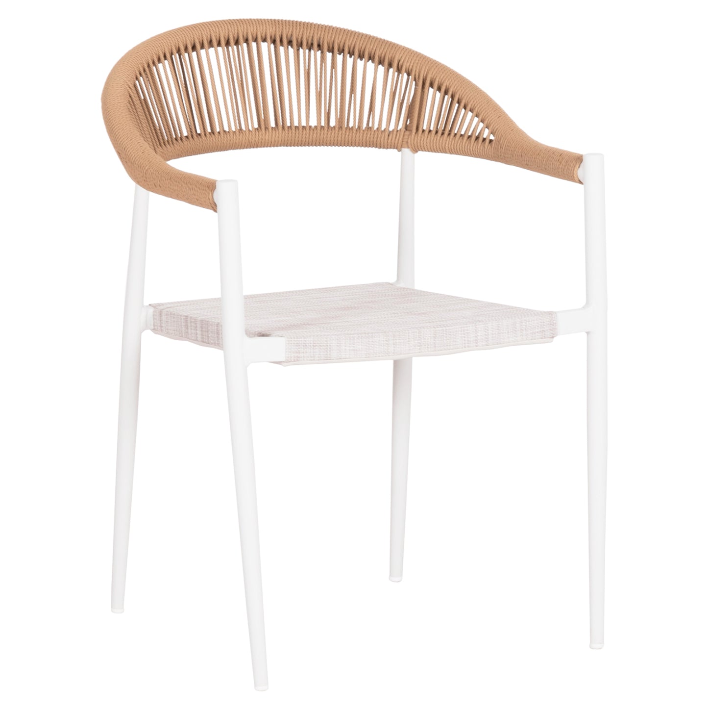 Outdoor Dining Chair Berg Hm6284.01 Aluminum & Textilene In White--p.e.twisted Rattan 55x56x79hcm.