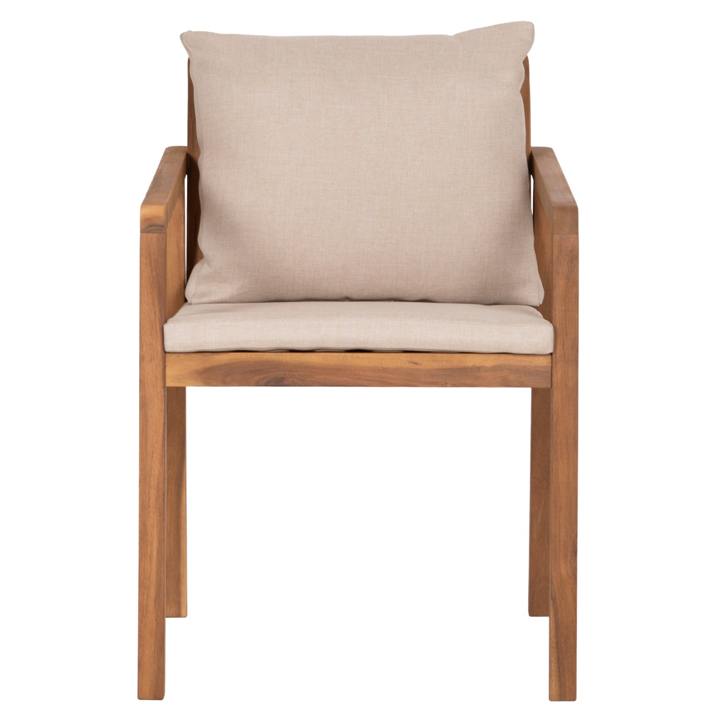 Outdoor Dining Chair Brunel Hm6518 Acacia Wood In Natural--cushions In Light Beige 57x59x84hcm