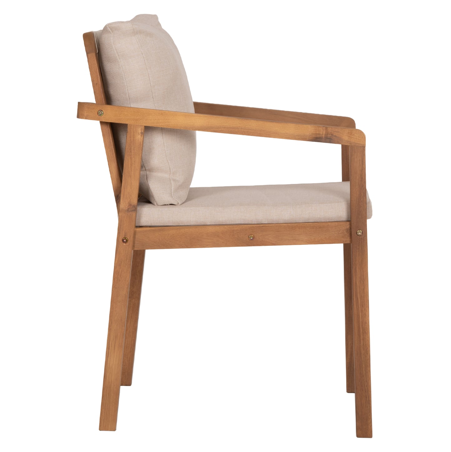 Outdoor Dining Chair Brunel Hm6518 Acacia Wood In Natural--cushions In Light Beige 57x59x84hcm