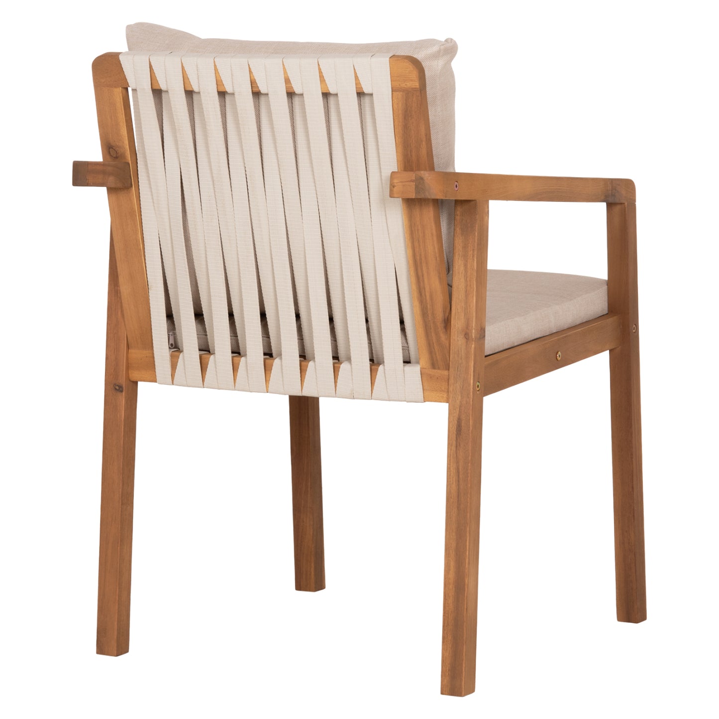 Outdoor Dining Chair Brunel Hm6518 Acacia Wood In Natural--cushions In Light Beige 57x59x84hcm