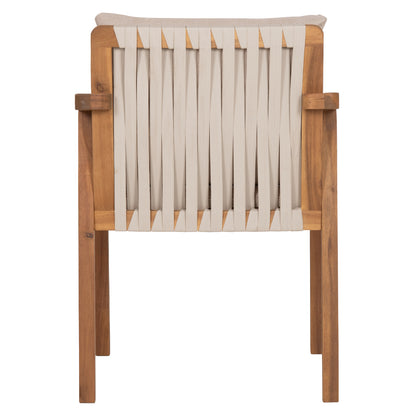 Outdoor Dining Chair Brunel Hm6518 Acacia Wood In Natural--cushions In Light Beige 57x59x84hcm