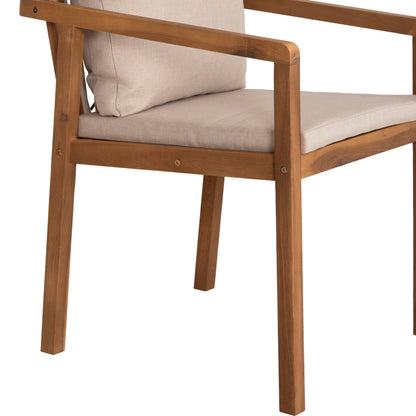 Outdoor Dining Chair Brunel Hm6518 Acacia Wood In Natural--cushions In Light Beige 57x59x84hcm